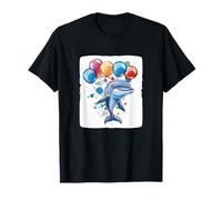 Delfino carino con palloncini per un look allegro Maglietta