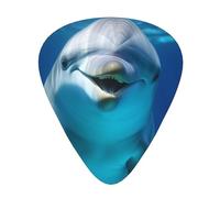 Delfino con sorriso plettri per chitarra, 12 pezzi, leggeri, spessore 0,46 mm/0,71 mm/0,96 mm, per chitarra acustica, chitarra elettrica, ukulele, basso