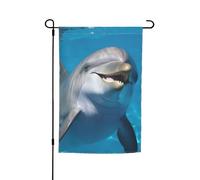 Delfino con un sorriso bandiere per esterni 30,5 x 45,7 cm stampa su entrambi i lati bandiera da giardino bandiere per esterni bandiera per vacanze banner con occhielli bandiera da cortile per casa