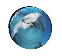 Delfino con un sorriso coperture per pneumatici impermeabili anti UV copertura per pneumatici da 66 cm per asse singolo per camper, camion, SUV, rimorchio, universale, per tutte le stagioni