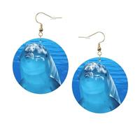 Delfino con un sorriso Orecchini in pelle alla moda per le donne pendenti 1 paio di orecchini piercing leggeri stampati gioielli regali per donne ragazze