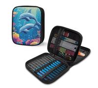 Delfino Custodie per uncinetti per la conservazione vuote da donna porta aghi da maglia Custodia per aghi da cucito portatile Kit di aghi da cucito grande borsa per ferri da maglia