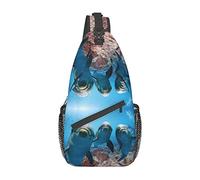 Delfino Divertente Che Ti Guarda Delfino Dell'Oceano Che Ti Guarda Borsa A Tracolla, Borsa A Tracolla Sul Petto Da Uomo E Da Donna, Usata Per Il Tempo Libero E I Viaggi