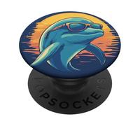 Delfino divertente in tonalità per un look estivo rilassato PopSockets PopGrip Adesivo