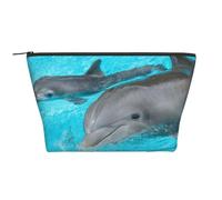 Delfino e il suo bambino, Borsa da toilette Borsa per trucco Borsa per cosmetici Borsa da toilette da viaggio portatile