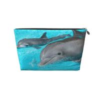 Delfino e il suo bambino, Borsa da toilette Borsa per trucco Borsa per cosmetici Borsa da toilette da viaggio portatile