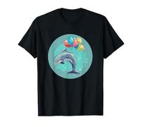 Delfino galleggiante con palloncini per un outfit allegro Maglietta