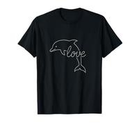 Delfino Love Line Art Oceano Animale Vita Marina Amante del Mare Maglietta