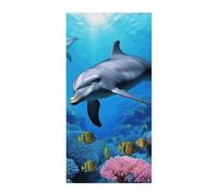 Delfino nella barriera corallina copertura per porta primavera estate bandiera da appendere cartello portico all'aperto stagionale vacanza cortile decorazione per porta d'ingresso e portico