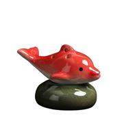 Delfino Ocarina 6 fori Strumento musicale in ceramica Artigianato Giocattolo souvenir (Color : Rosso)