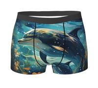 Delfino Oceano Galassia Arte Bellissima Uomo Underwear Traspiranti Boxer Shorts Elastico Slip Mutande L