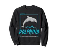 Delfino Proteggi i Delfini e Il Mare Design Vintage Felpa