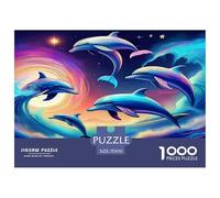 Delfino Puzzle 1000 Pezzi Adatto Per Adulti Un Enigma Impossibile Delfino Decorazione Della Casa Giochi EduGattoivi in Carta Originale Un Bel Regalo. 70x50cm/1000pcs