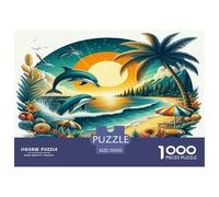 Delfino Puzzle 1000 Pezzi Adatto Per Adulti Un Enigma Impossibile Delfino Decorazione Della Casa Giochi Di Sfida Di Legno Un Bel Regalo. 70x50cm/1000pcs