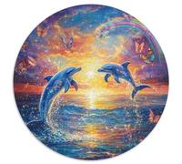 Delfino Puzzle 1000 pezzi Cielo stellato dell'oceano Rotondo Puzzle Gioco Casuale Decorazione Della Parete per Decorazione Della Interno, Regali 1000 pezzi (67,5 x 67,5 cm)