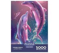 Delfino Puzzle 1000 Pezzi Oceano Fantastico Puzzle Gioco Di Pazienza E Riflessione Decorazione Interna in Cartone 100% Riciclato per Adulti E Bambini Oltre I 14 Anni 70x50cm/1000pcs