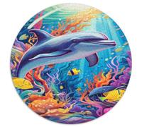 Delfino Puzzle 1000 Pezzi Rotondo Carta per Adulti Mondo Sottomarino