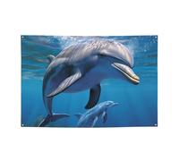 Delfino Sea Animal Banner Party Decor Sfondo Bandiera Festa di Compleanno Fotografia Sfondo Decorazione Banner e segni Decorazione da parete Bandiere Forniture per feste Bomboniere 180 x 119 cm