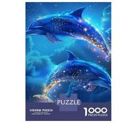 delfino Set Da 1000 Pezzi Carta Riciclata Dolphins in Deep Blue Sea Puzzle Per Adulti Ore Di Intrattenimento Garantite Facile Da Conservare Attività Di Aggregazione 70x50cm/1000pcs