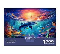 Delfino Sviluppo Cognitivo Regalo - 1000 Pezzi Giochi Di Puzzle Delfino Profondo con Gioco E Apprendimento A Casa, Sviluppo Intellettuale 38x26cm/1000pcs