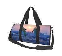 Delfino tursiope all'alba, Borsone da viaggio di grande capacità Borsa rotonda Borsa da viaggio sportiva Borsa da viaggio Borsa da fitness