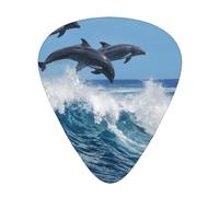 Delfino tursiope comune,12 pezzi di plettri per chitarra, 3 plettri di diverso spessore per chitarra acustica, basso, ukulele
