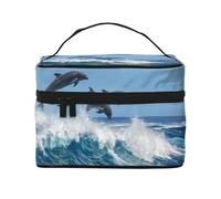 Delfino tursiope comune, Borsa per il trucco Borsa per cosmetici Borsa da toilette da viaggio portatile Astuccio per matite Astuccio da toilette