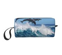 Delfino tursiope comune, Borsa per il trucco Borsa per cosmetici Borsa da toilette da viaggio portatile Borsa per trucco Organizer