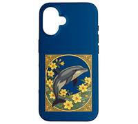 Delfino tursiope comune con fiori di gelsomino giallo Custodia per iPhone 16