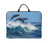 Delfino tursiope comune, Custodia per laptop da 14 pollici, borsa per notebook, custodia per laptop, valigetta con maniglia