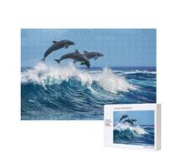 Delfino tursiope comune,Puzzle in legno da 300 pezzi per famiglie, per adulti e adolescenti, decorazioni per la casa