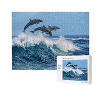 Delfino tursiope comune,Puzzle in legno da 500 pezzi, gioco di famiglia, puzzle per adulti e adolescenti, decorazioni per la casa