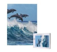 Delfino tursiope comune,Puzzle in legno da 500 pezzi per adulti e adolescenti