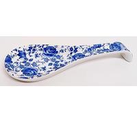 Delft - Poggiamestolo in porcellana, misura media, 22 cm, motivo floreale blu, decorato a mano