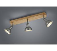 Barra 3 faretti metallo DELHI 803400367 acciaio e legno 58cm