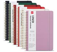 deli 6 Pack Lined Spiral Journal Notebook, 160 Pages, A5 (5.5"x8") Hardcover Writing Notebook, College Ruled Spiral Bound Journal for Women & Men - Perfect for Work, School, Office & Note Taking