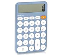 deli Calcolatrice da tavolo con pulsanti grandi, piccola, semplice, portatile, di base, con ampio display LCD a 12 cifre, estetica per ragazze, per scuola, casa, ufficio (blu)