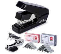 Deli Cucitrice senza sforzo per scrivania, capacità di 40 fogli, resistente, One Touch, senza sforzo, facile da caricare, cucitrice con 2000 punti metallici e levapunti, ottima per ufficio, uso