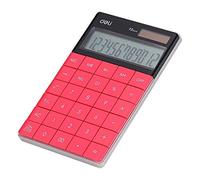 deli Stationery Calcolatrice E1589 – Plastica, 12 cifre – Rosso
