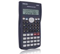 Deli WD82DMS - Calcolatrice scientifica con 240 funzioni e display a LED a 2 linee, funzione ANS, funzione aritmetica frazionaria, colore nero