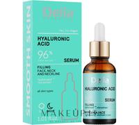 Delia Cosmetics Hyaluronic Acid siero riempitivo per viso, collo e décolleté 30 ml