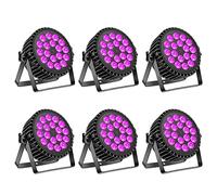 DELIBANG 200W Faro Par LED RGBW+UV Luce da palcoscenico DMX luci dj Discoteca con display digitale a 25° LED Aotu/Sound/Padrone-schiavo controllo per Feste Bar Natale Halloween Matrimonio (6 Pezzi)