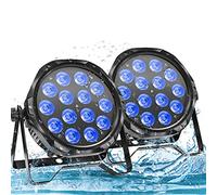 DELIBANG 2PCS 70W Par LED IP65, Impermeabile RGBW 14 LED Luci da Palco Esterno con D MX 4/8CH e Modalità Automatica, Illuminazione Discoteca Utilizzare per Giorni di Pioggia Piscine Prato Bar Feste