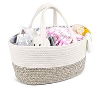 DELIBEST - Organizer per pannolini con inserto rimovibile, in corda portatile per la cameretta dei bambini, cestino regalo per nascita