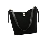 Delicata borsa a secchiello per donne e ragazze borsa a tracolla borsa a tracolla con tracolla regolabile borse invernali sotto le ascelle borsa multi scomparto, Nero , One Size