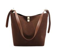 Delicata borsa a secchiello per donne e ragazze borsa a tracolla borsa a tracolla con tracolla regolabile borse invernali sotto le ascelle borsa multi scomparto, Caff, One Size