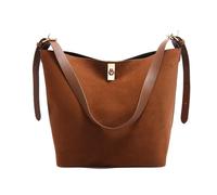 Delicata borsa a secchiello per donne e ragazze borsa a tracolla borsa a tracolla con tracolla regolabile borse invernali sotto le ascelle borsa multi scomparto, Marrone, One Size