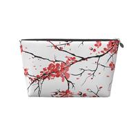 Delicata borsa per il trucco con stampa di fiori di ciliegio per le donne borsa da toilette da viaggio in pelle impermeabile per articoli da toeletta borsa cosmetica, Argento, Taglia unica, Beauty