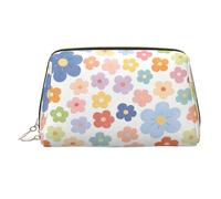 Delicata borsa per trucchi da viaggio con stampa floreale, grande, 3 tasche interne per oggetti essenziali, Frammenti floreali colorati, One Size, Classico