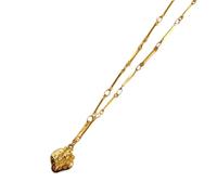 Delicata collana con ciondolo con lunghezza regolabile in acciaio inossidabile leggero per collo e clavicola, per regalare una catena leggera per clavicola, Misura unica, come descritto, come